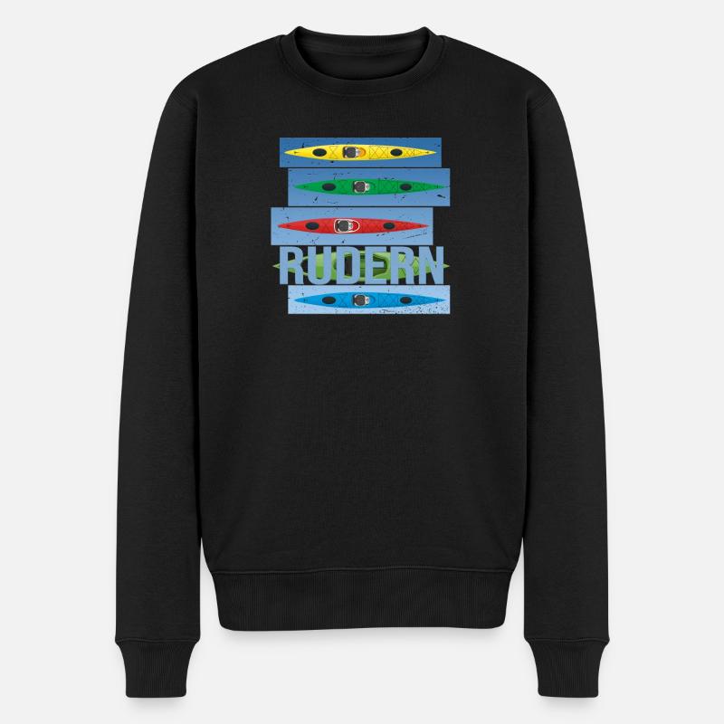 Rudern - Männer Premium Bio Pullover - Schwarz