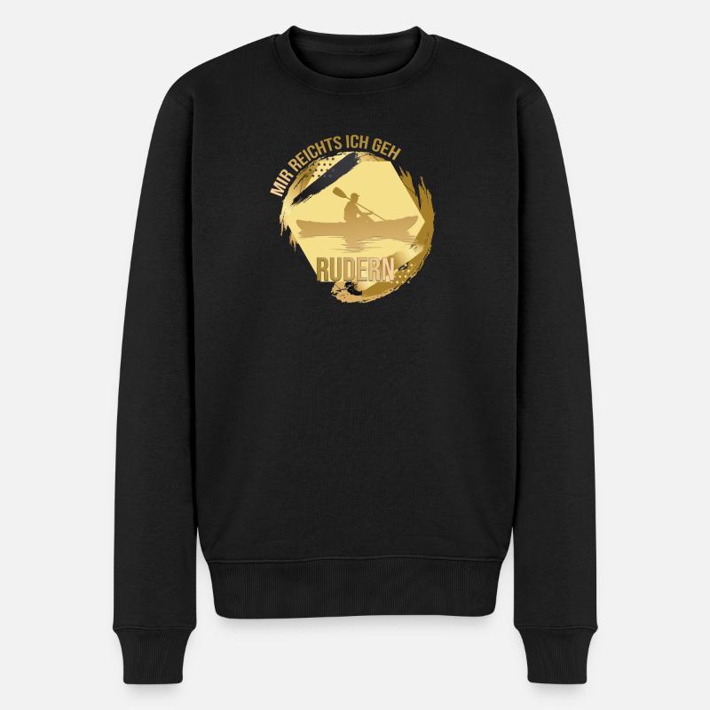 Mir reichts, ich geh Rudern - Männer Premium Bio Pullover - Schwarz