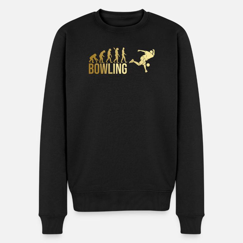 Evolution Bowling - Männer Premium Bio Pullover - Schwarz