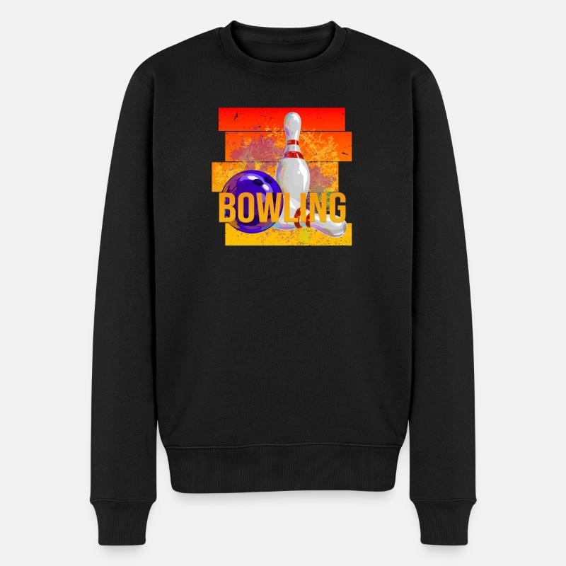 Bowling - Männer Premium Bio Pullover - Schwarz