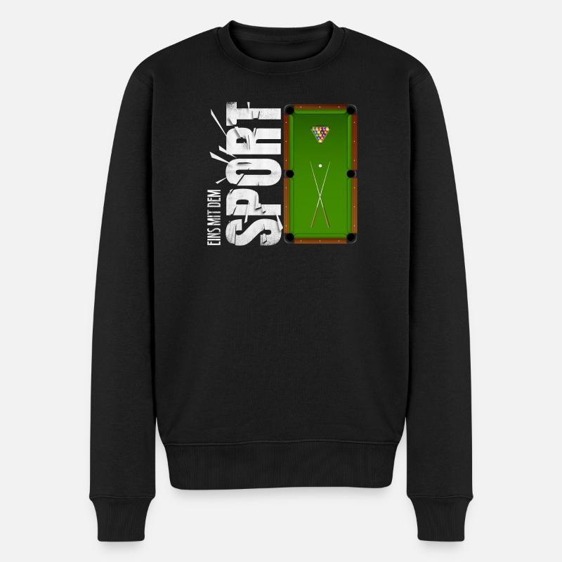 Eins mit dem Sport - Billard - Männer Premium Bio Pullover - Schwarz
