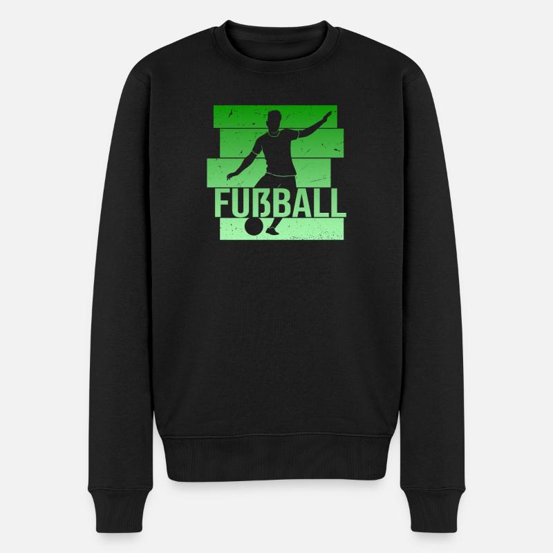Fußball - Männer Premium Bio Pullover - Schwarz