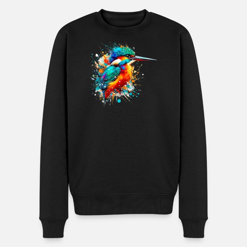 Eisvogel - Männer Premium Bio Pullover - Schwarz
