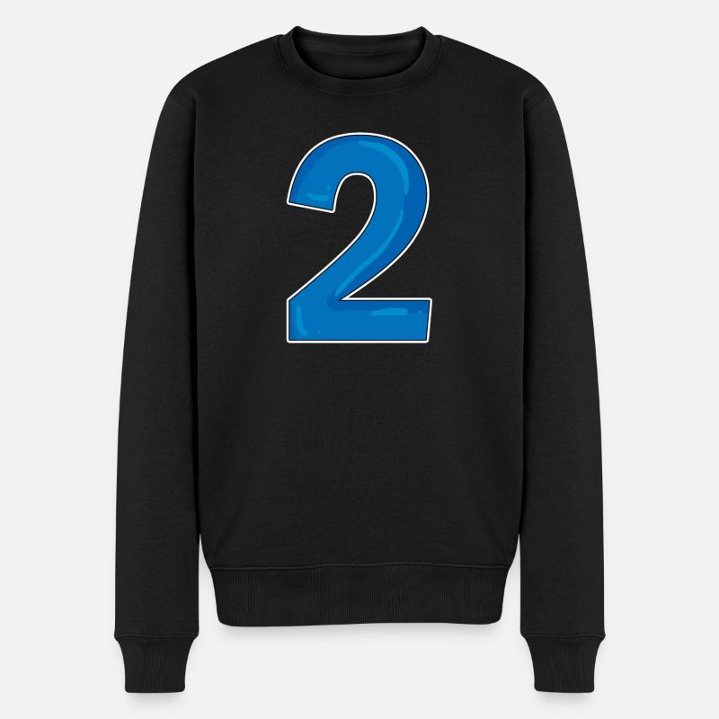 Deux - 2 - Nombre - Pull Premium bio Homme - noir