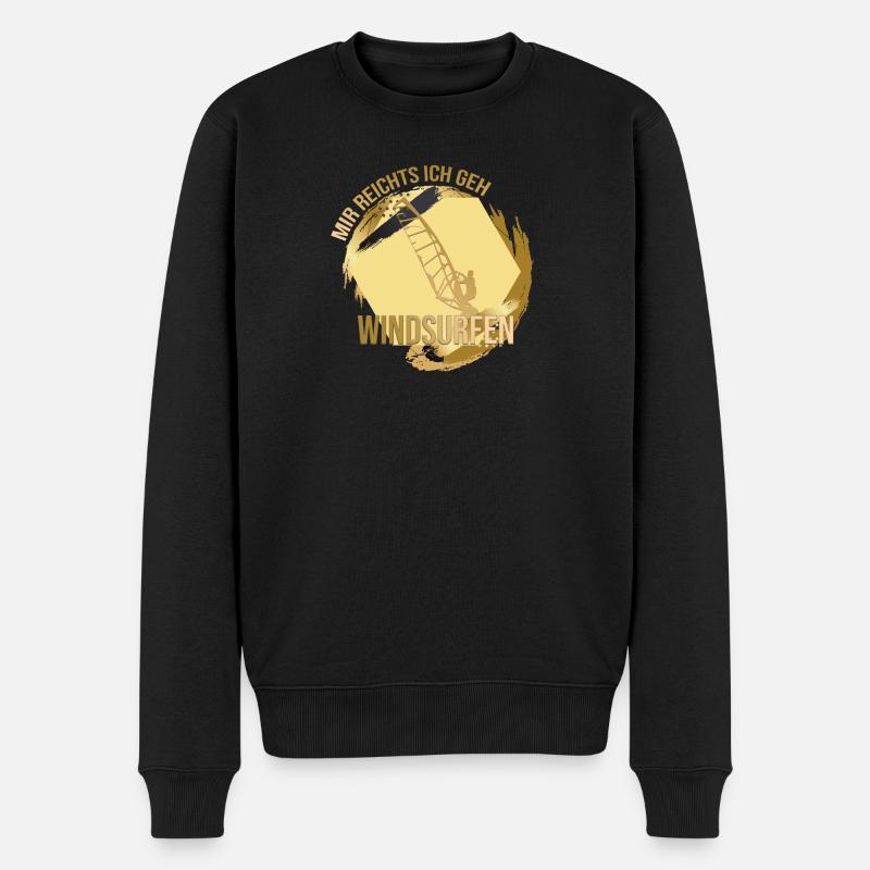 Mir reichts, ich geh Windsurfen - Männer Premium Bio Pullover - Schwarz