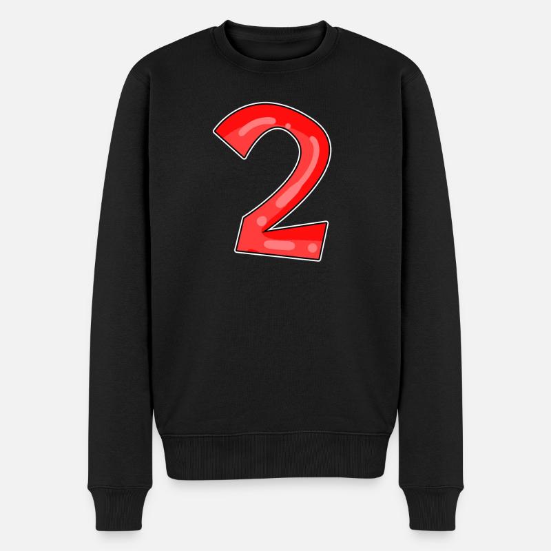 Deux - 2 - Nombre - Pull Premium bio Homme - noir