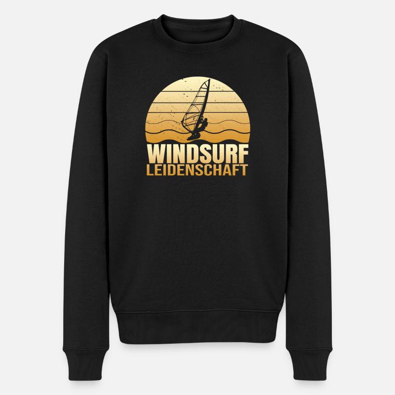Windsurf Leidenschaft - Männer Premium Bio Pullover - Schwarz