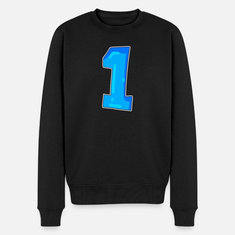 1 - Männer Premium Bio Pullover - Schwarz