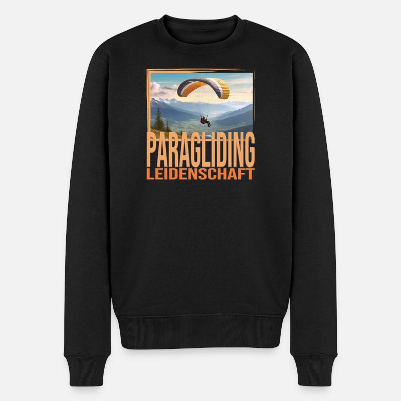 Paragliding Leidenschaft - Männer Premium Bio Pullover - Schwarz
