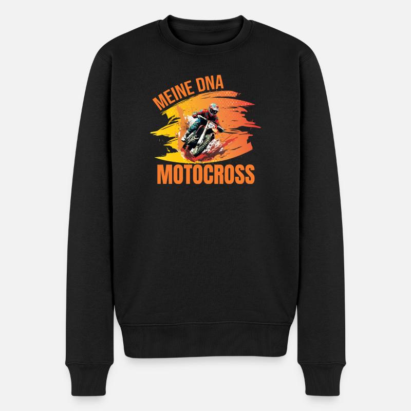Meine DNA - Motocross - Männer Premium Bio Pullover - Schwarz