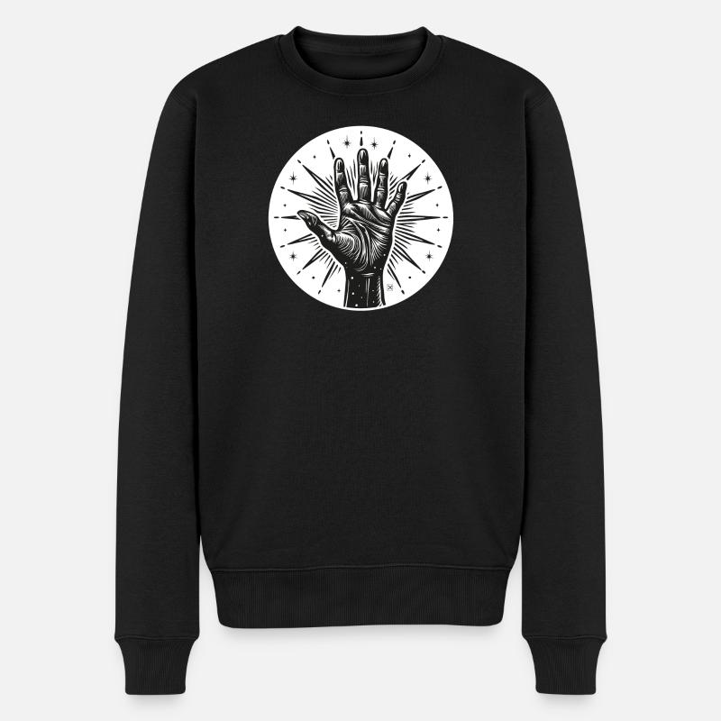 Main étoile avec flashs - Pull Premium bio Homme - noir