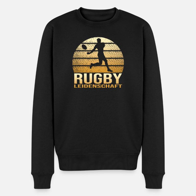Rugby Leidenschaft - Männer Premium Bio Pullover - Schwarz