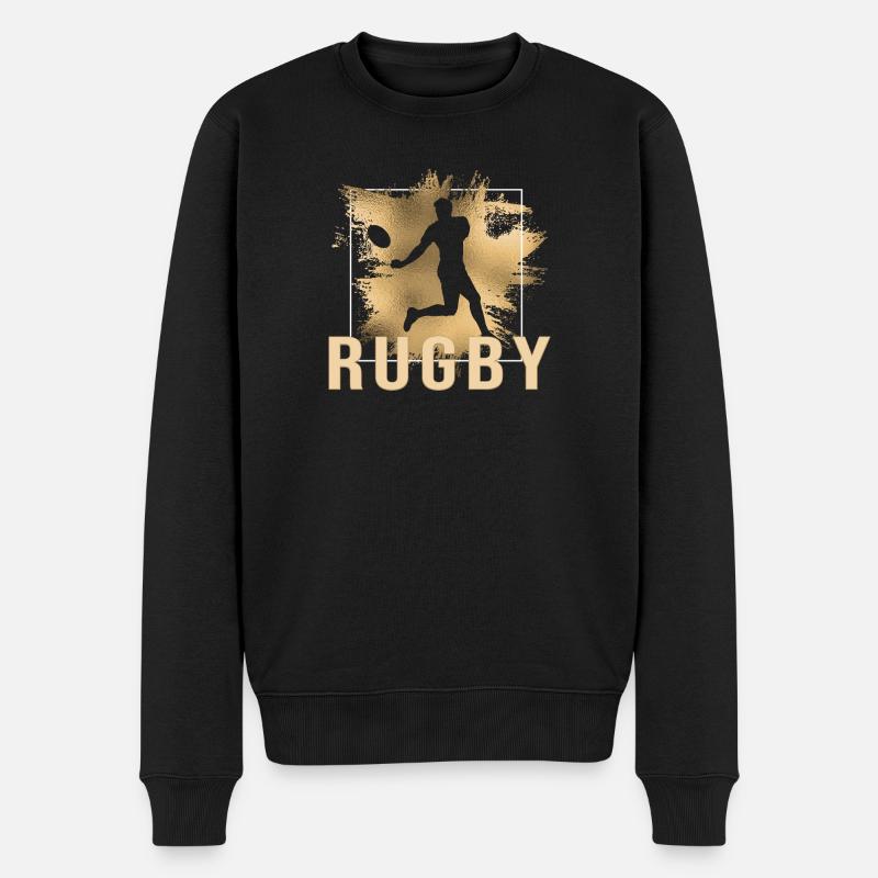 Rugby - Männer Premium Bio Pullover - Schwarz
