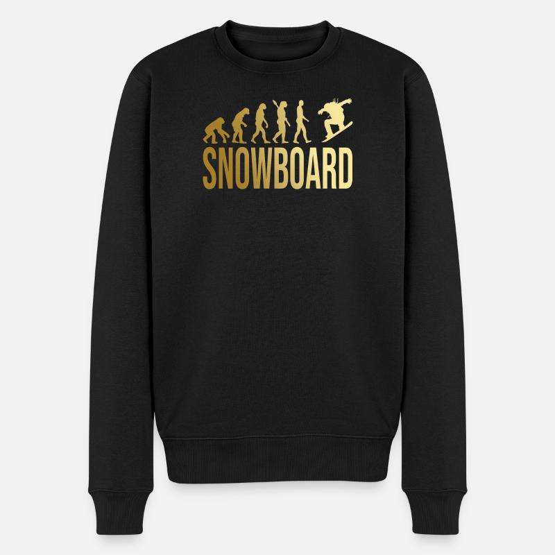 Evolution Snowboard - Männer Premium Bio Pullover - Schwarz