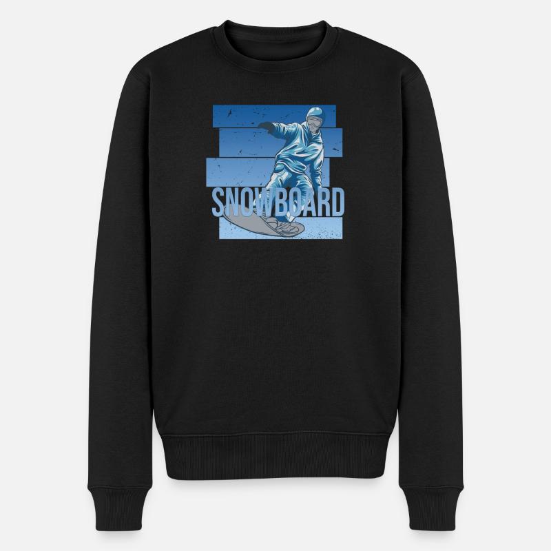 Snowboard - Männer Premium Bio Pullover - Schwarz