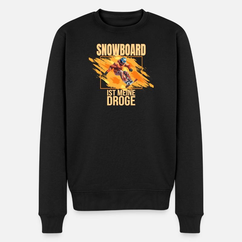Snowboard ist meine Droge - Männer Premium Bio Pullover - Schwarz