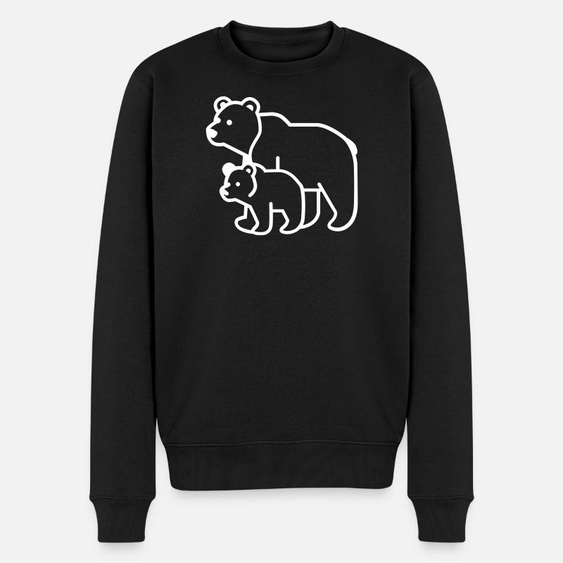 Maman ours, papa ours - Pull Premium bio Homme - noir