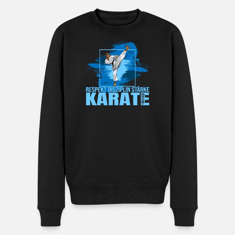 Respekt - Disziplin - Stärke - Karate - Männer Premium Bio Pullover - Schwarz