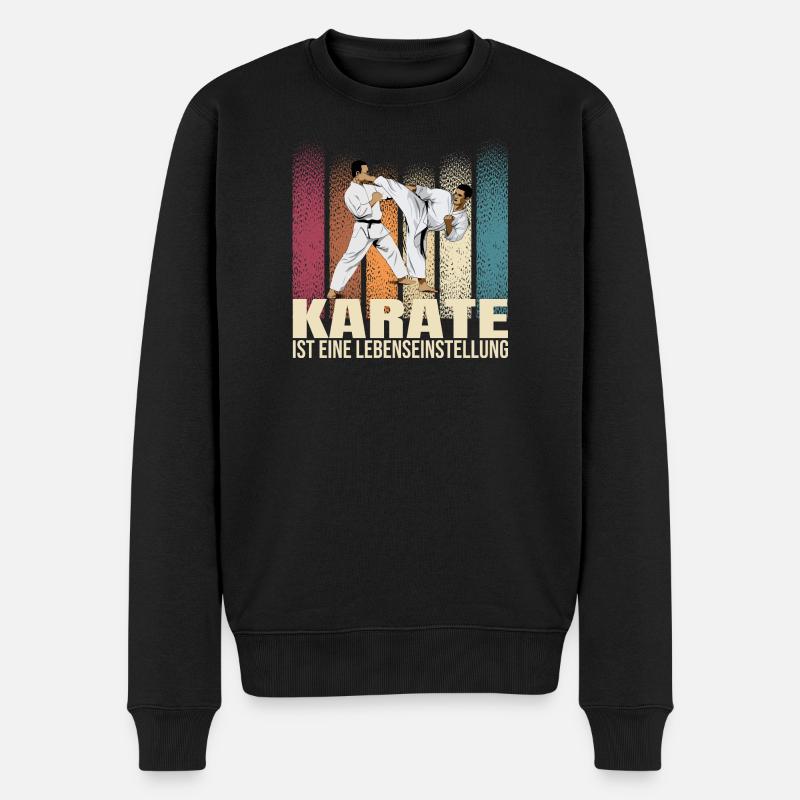 Karate ist eine Lebenseinstellung - Männer Premium Bio Pullover - Schwarz