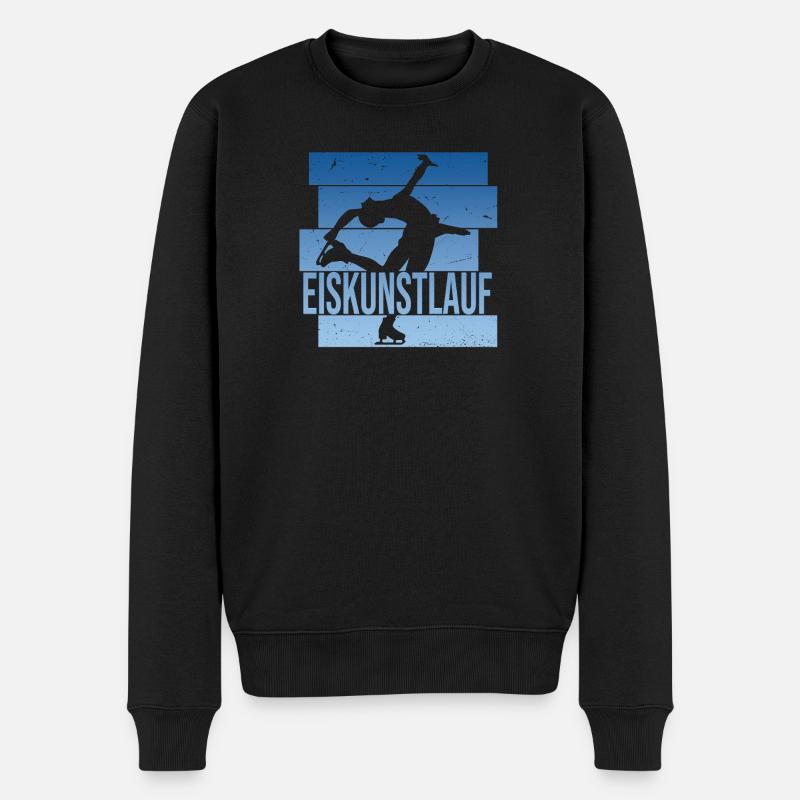 Eiskunstlauf - Männer Premium Bio Pullover - Schwarz
