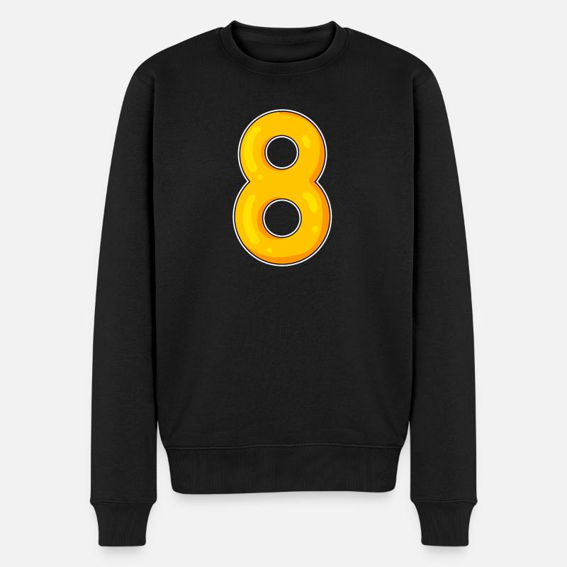 8 Gelb - Männer Premium Bio Pullover - Schwarz