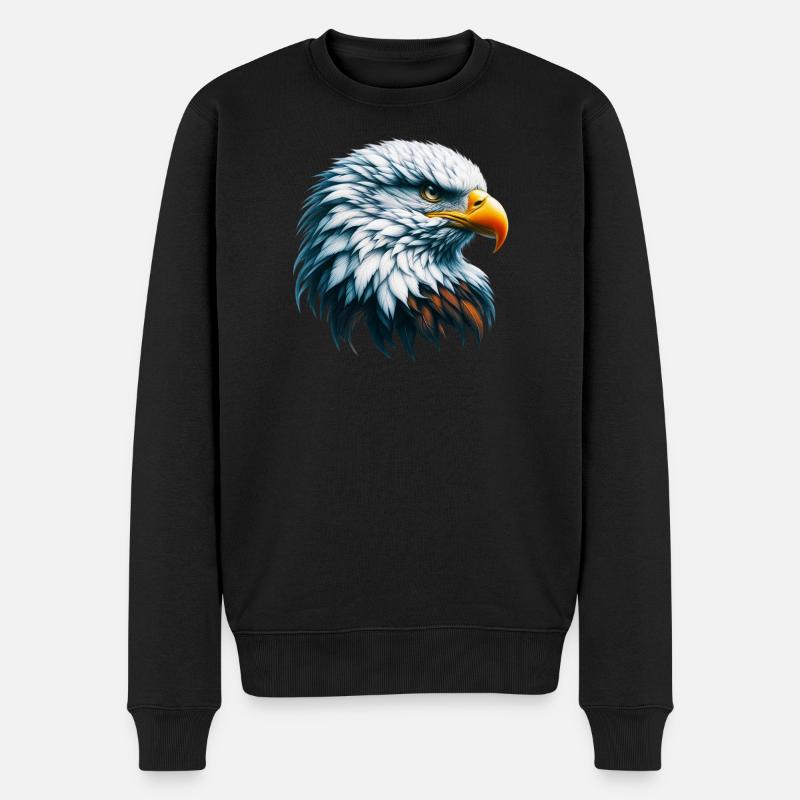 Adler - Männer Premium Bio Pullover - Schwarz