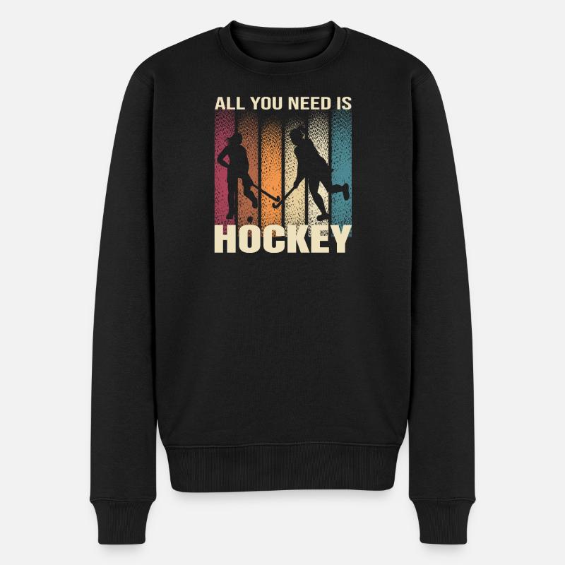 All you Need is Hockey - Männer Premium Bio Pullover - Schwarz