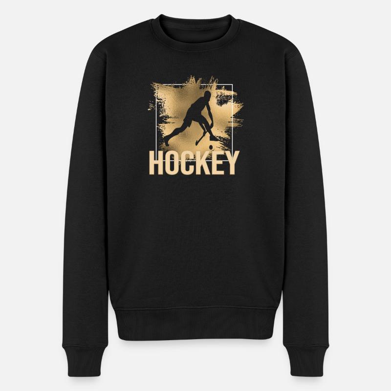 Hockey - Männer Premium Bio Pullover - Schwarz