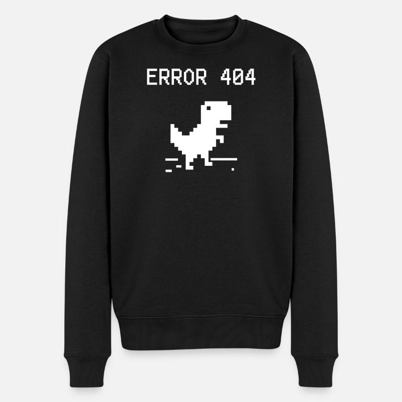 Pixel Dino 404 Erreur Tee - Pull Premium bio Homme - noir