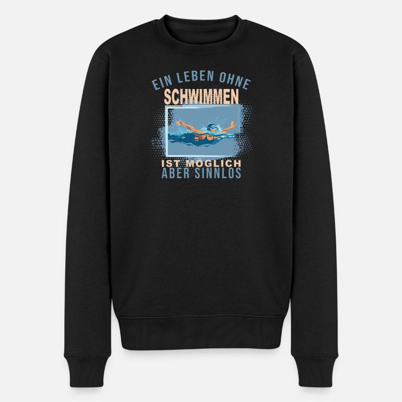 Ein Leben ohne Schwimmen ist möglich, aber Sinnlos - Männer Premium Bio Pullover - Schwarz