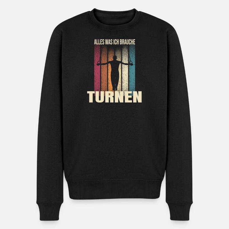 Alles was ich brauche Turnen - Männer Premium Bio Pullover - Schwarz