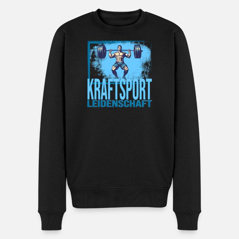 Kraftsport Leidenschaft - Männer Premium Bio Pullover - Schwarz