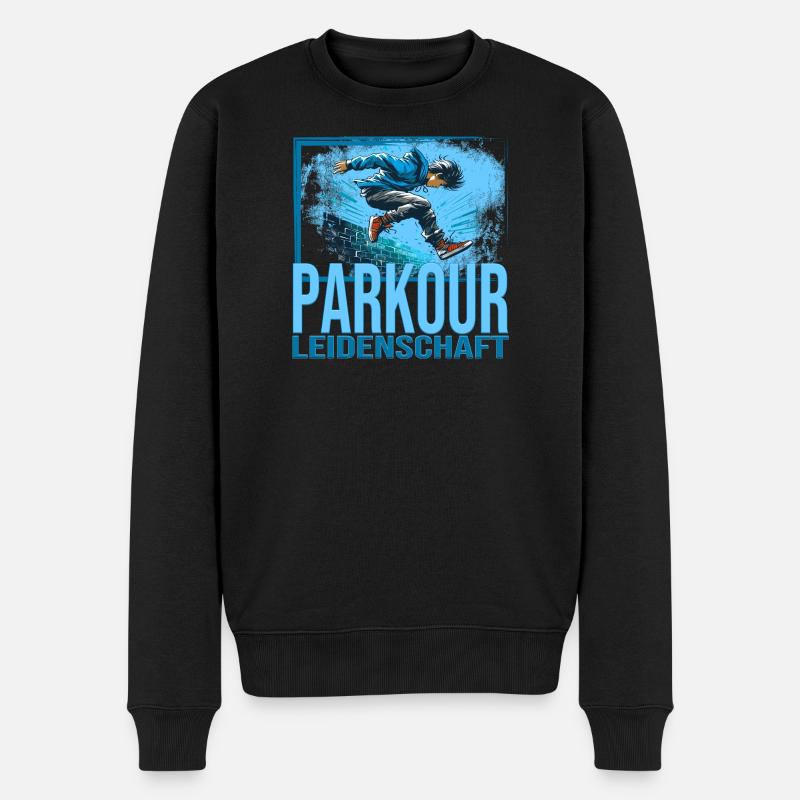 Parkour Leidenschaft - Männer Premium Bio Pullover - Schwarz