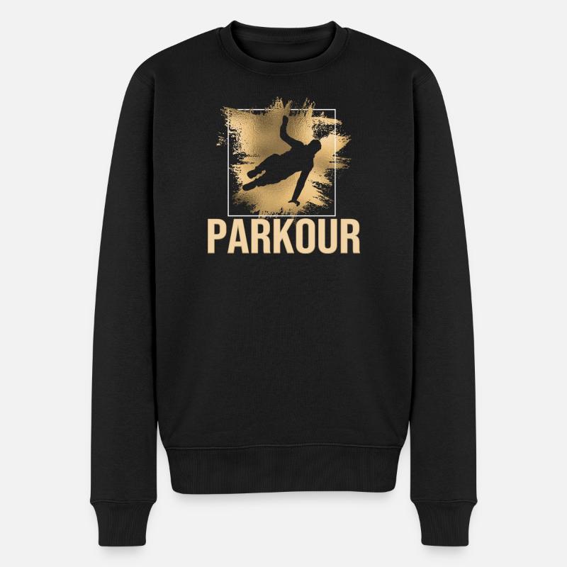 Parkour - Männer Premium Bio Pullover - Schwarz