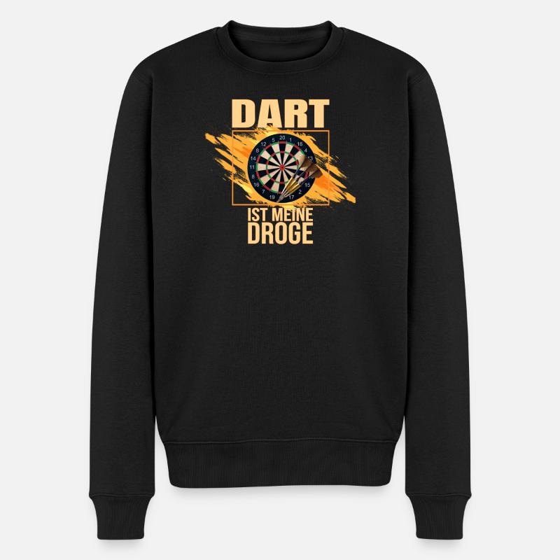 Dart ist meine Droge - Männer Premium Bio Pullover - Schwarz