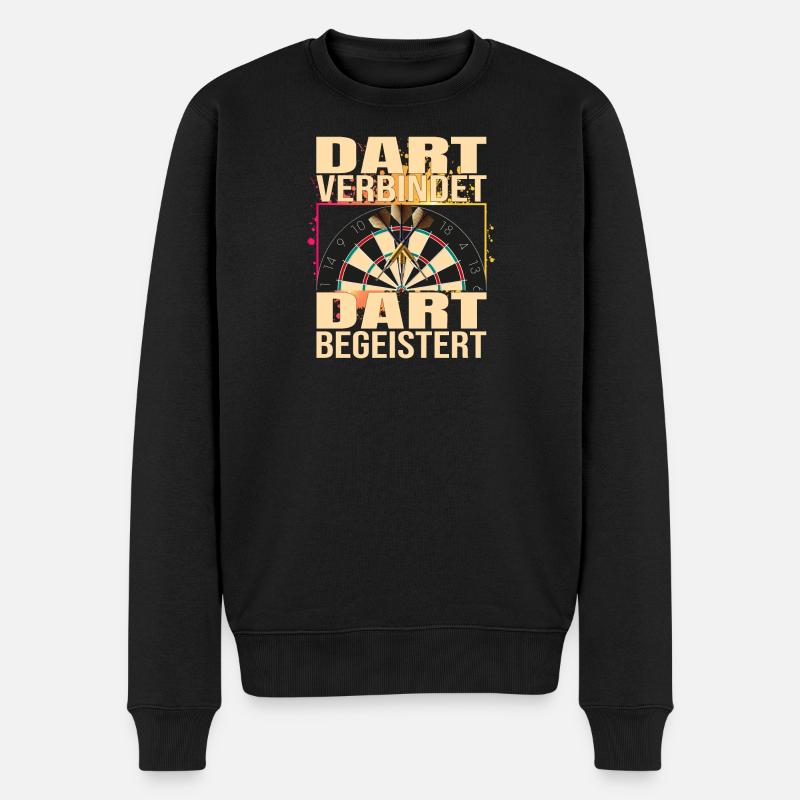 Dart verbindet - Dart Begeistert - Männer Premium Bio Pullover - Schwarz