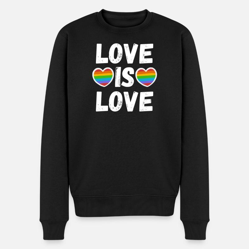 Liebe ist Liebe - Männer Premium Bio Pullover - Schwarz