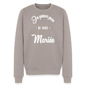 HOCHZEIT. ZUKÜNFTIGE BRAUT - Männer Premium Bio Pullover - Taupe - Vorne - Nico (187cm)