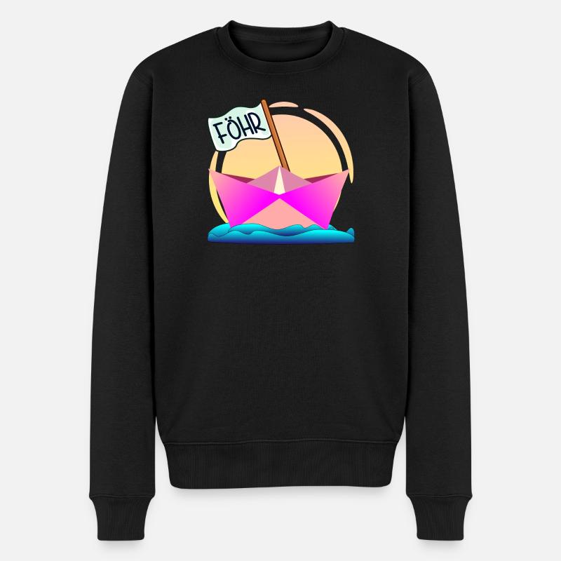 BOOTFAHREN FÖHR INSEL - Männer Premium Bio Pullover - Schwarz