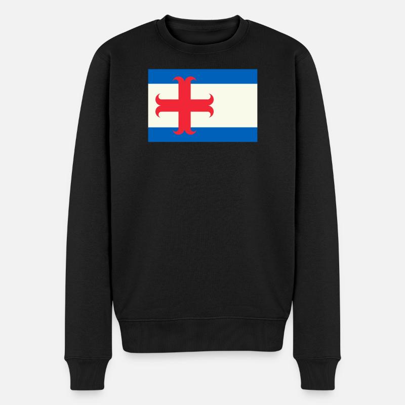 Flagge Zutphen - Männer Premium Bio Pullover - Schwarz
