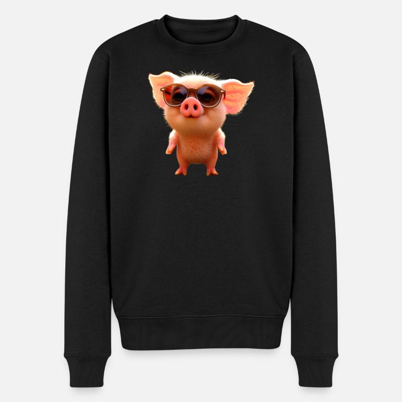 Cochon domestique Cochon Cochon Porcelet Cochon - Pull Premium bio Homme - noir