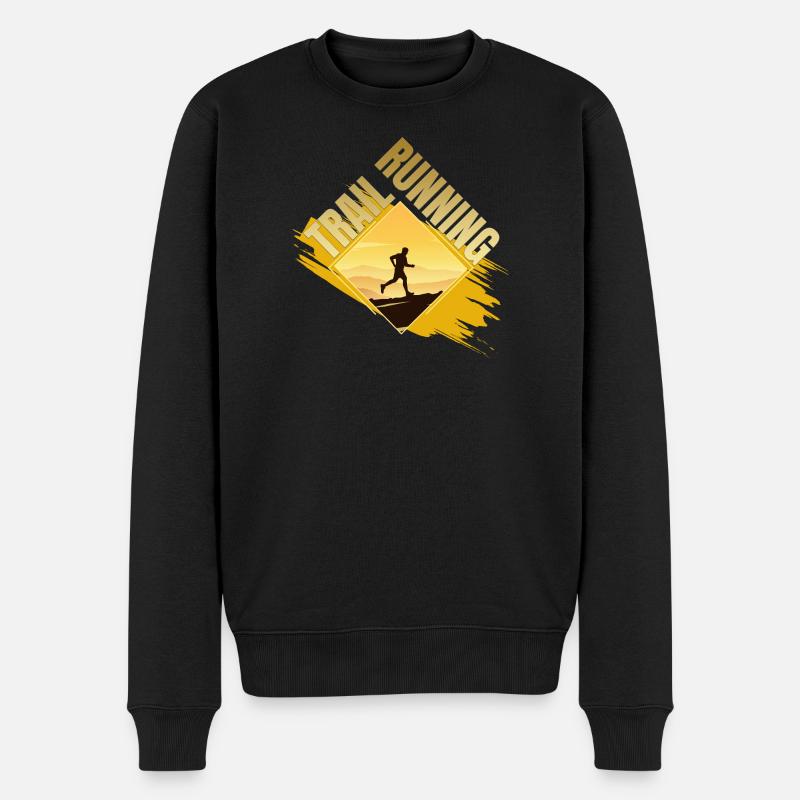 Trail Running - Männer Premium Bio Pullover - Schwarz