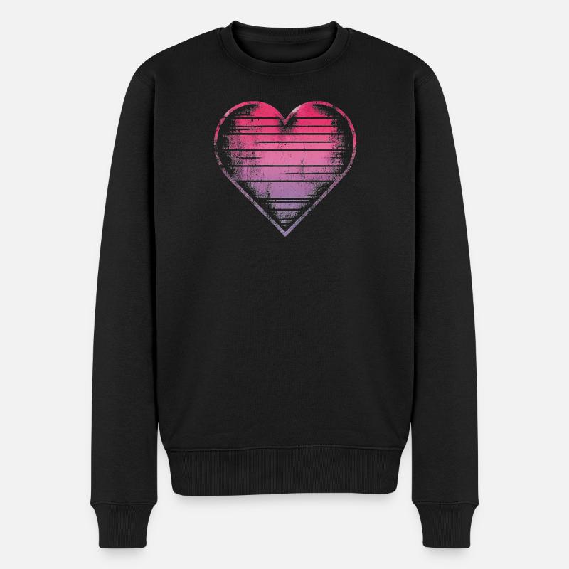 Conception de coeur aquarelle pastel - Pull Premium bio Homme - noir