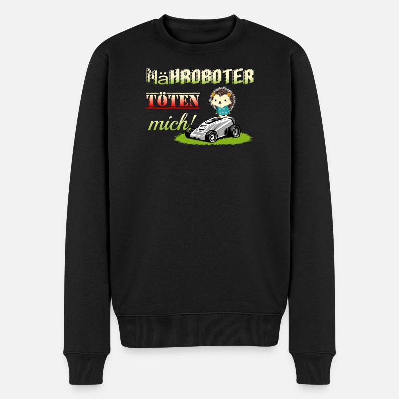 Robotic lawnmowers kill hedgehogs - Men's Premium Organic Jumper - black