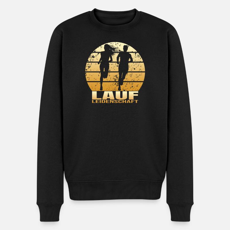 Lauf Leidenschaft - Männer Premium Bio Pullover - Schwarz