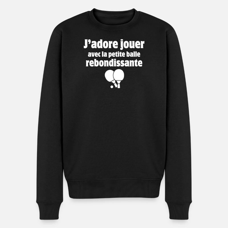 ping-pong, pongiste, tennis de table - Pull Premium bio Homme - noir