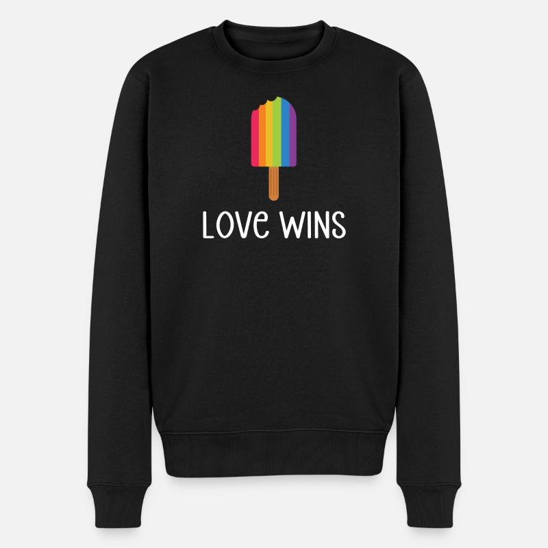LGBTQ Pride Month - Liebe gewinnt - Männer Premium Bio Pullover - Schwarz