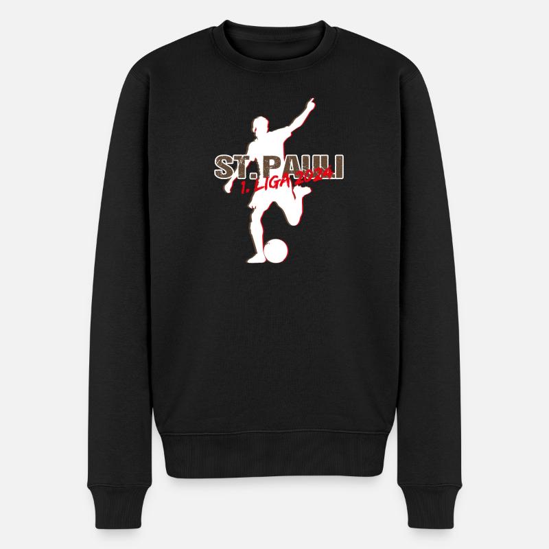 St Pauli Aufsteiger - Männer Premium Bio Pullover - Schwarz