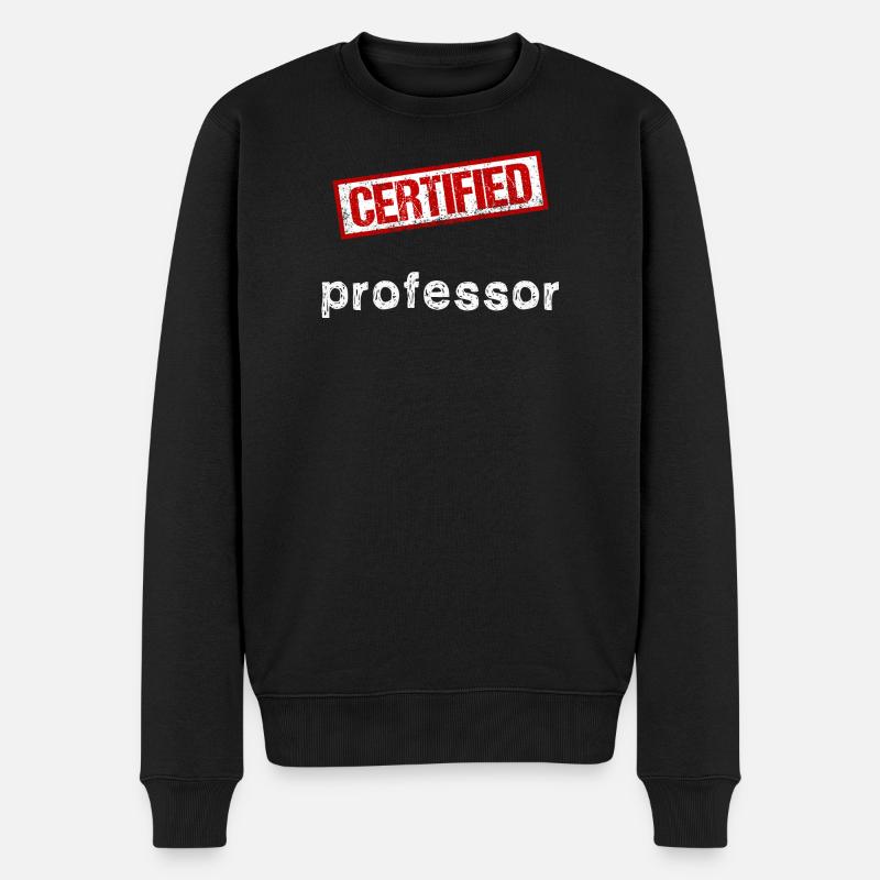 Professor - Männer Premium Bio Pullover - Schwarz