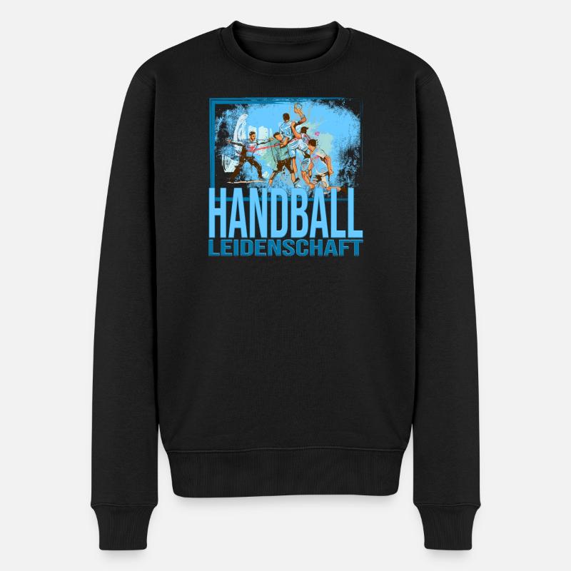 Handball Leidenschaft - Männer Premium Bio Pullover - Schwarz
